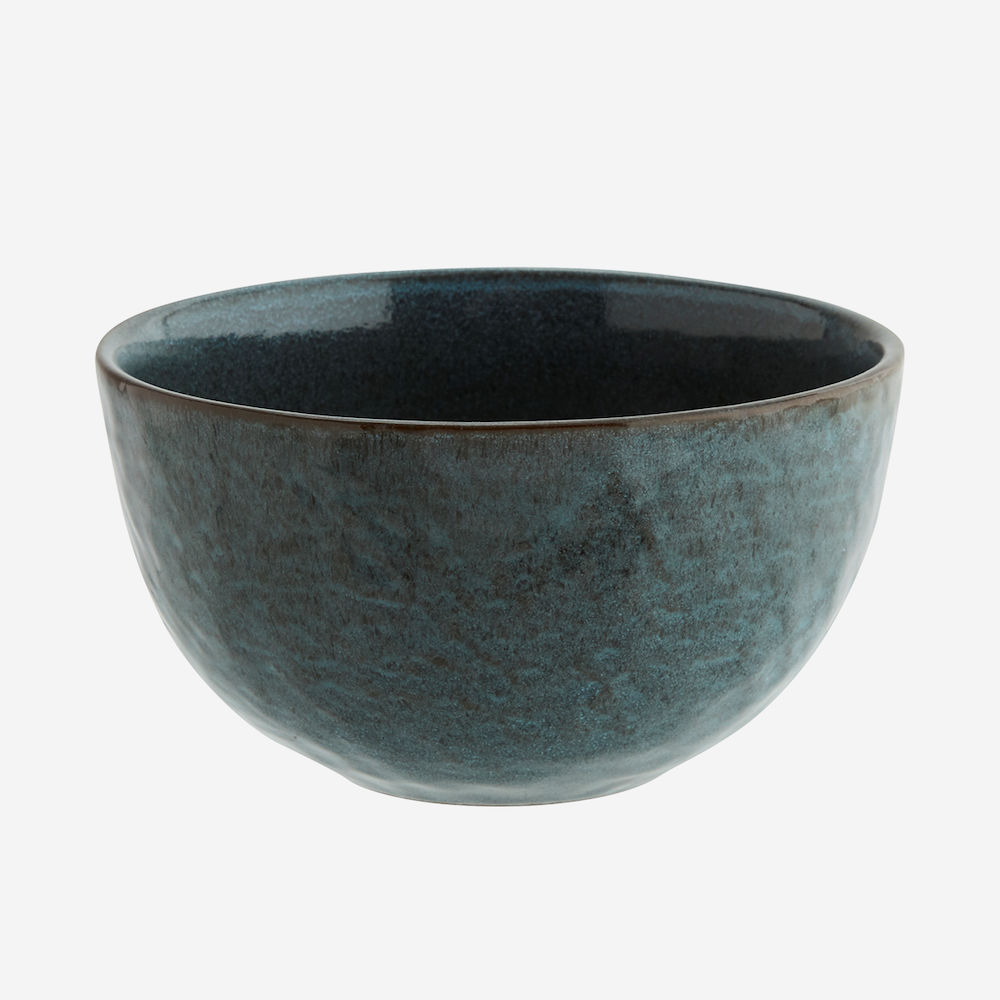 Steingut Schüssel in Blau/Braun Ø 15 cm