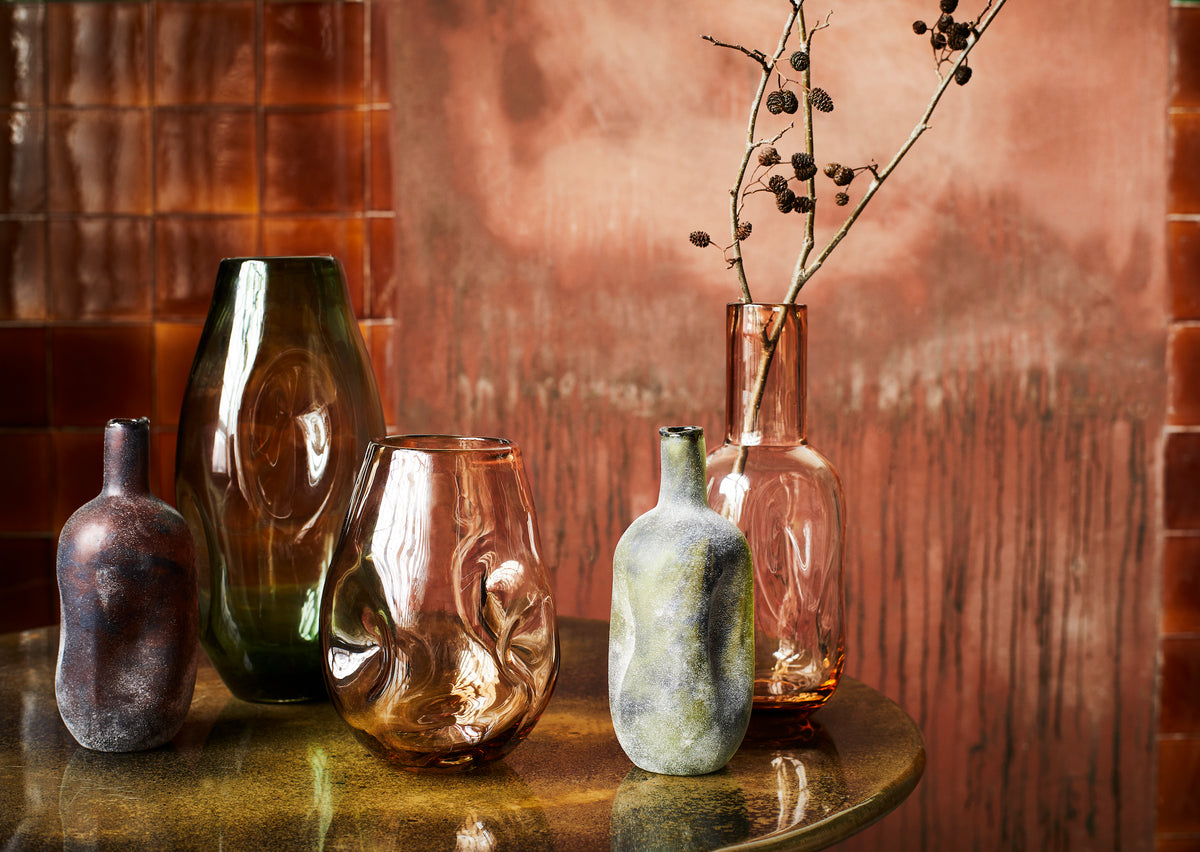 Organically shaped glass vase Ø 17x22.5 cm