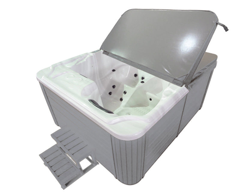 Outdoorwhirlpool OASIS White Marble inkl. Abdeckung & Stiege 208x175x90 cm frostsicher