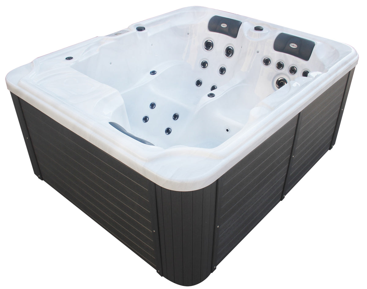 Outdoorwhirlpool OASIS White Marble inkl. Abdeckung & Stiege 208x175x90 cm frostsicher