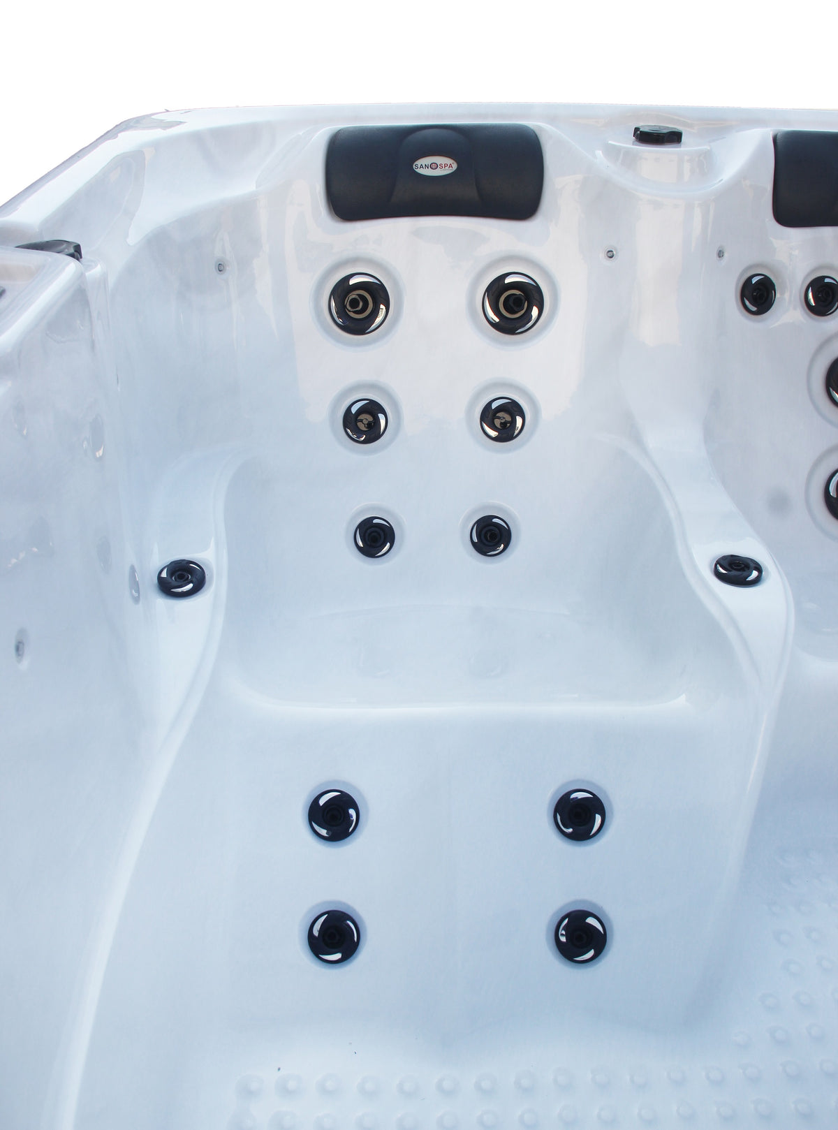 Outdoorwhirlpool OASIS White Marble inkl. Abdeckung & Stiege 208x175x90 cm frostsicher