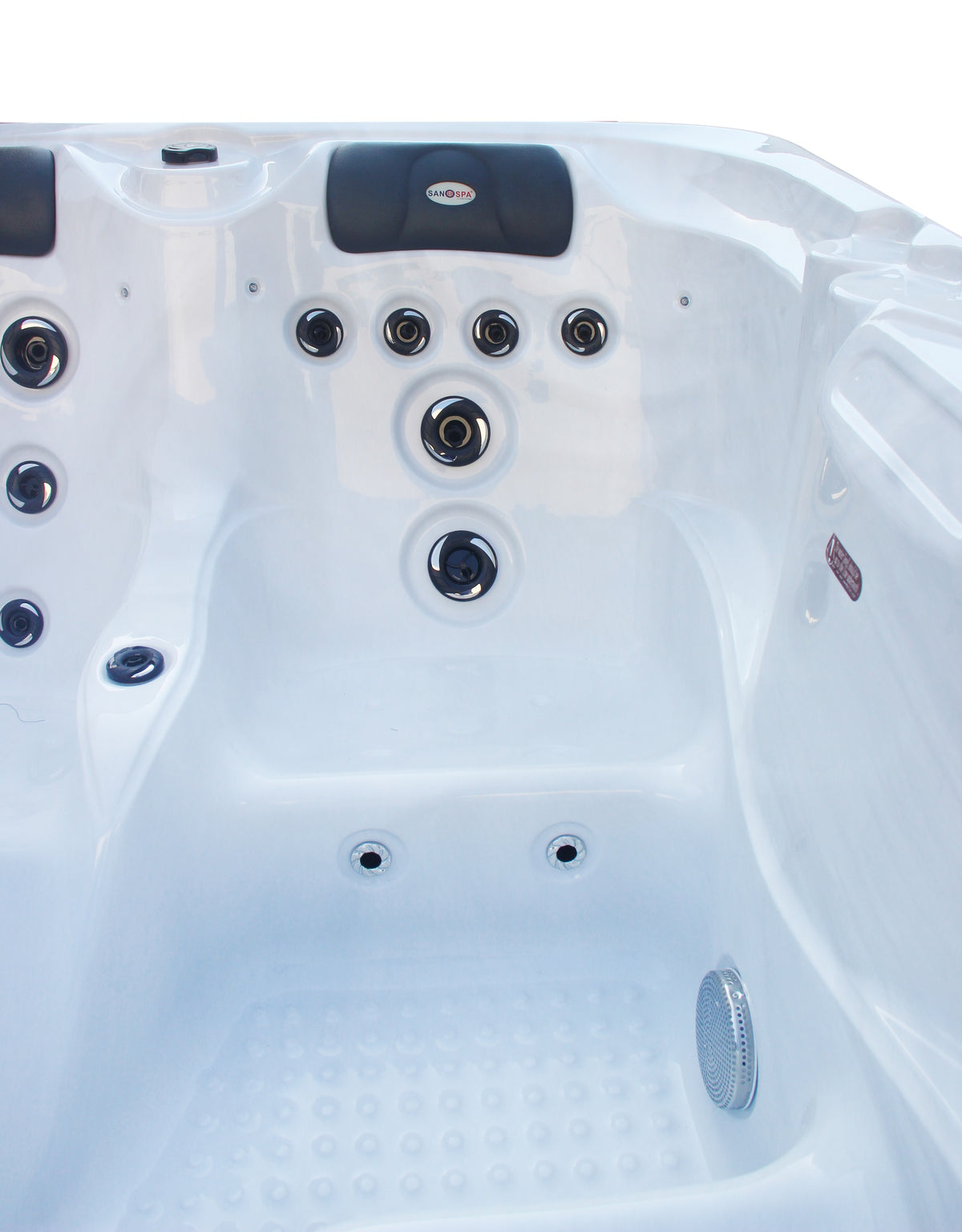 Outdoorwhirlpool OASIS White Marble inkl. Abdeckung & Stiege 208x175x90 cm frostsicher