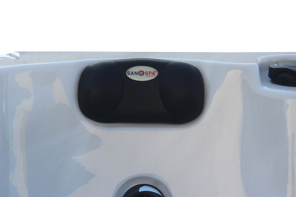 Outdoorwhirlpool PALMA White Marble inkl. Abdeckung & Stiege 190x190x86 cm frostsicher