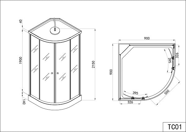 Complete Shower RELAX 90x90x215 cm