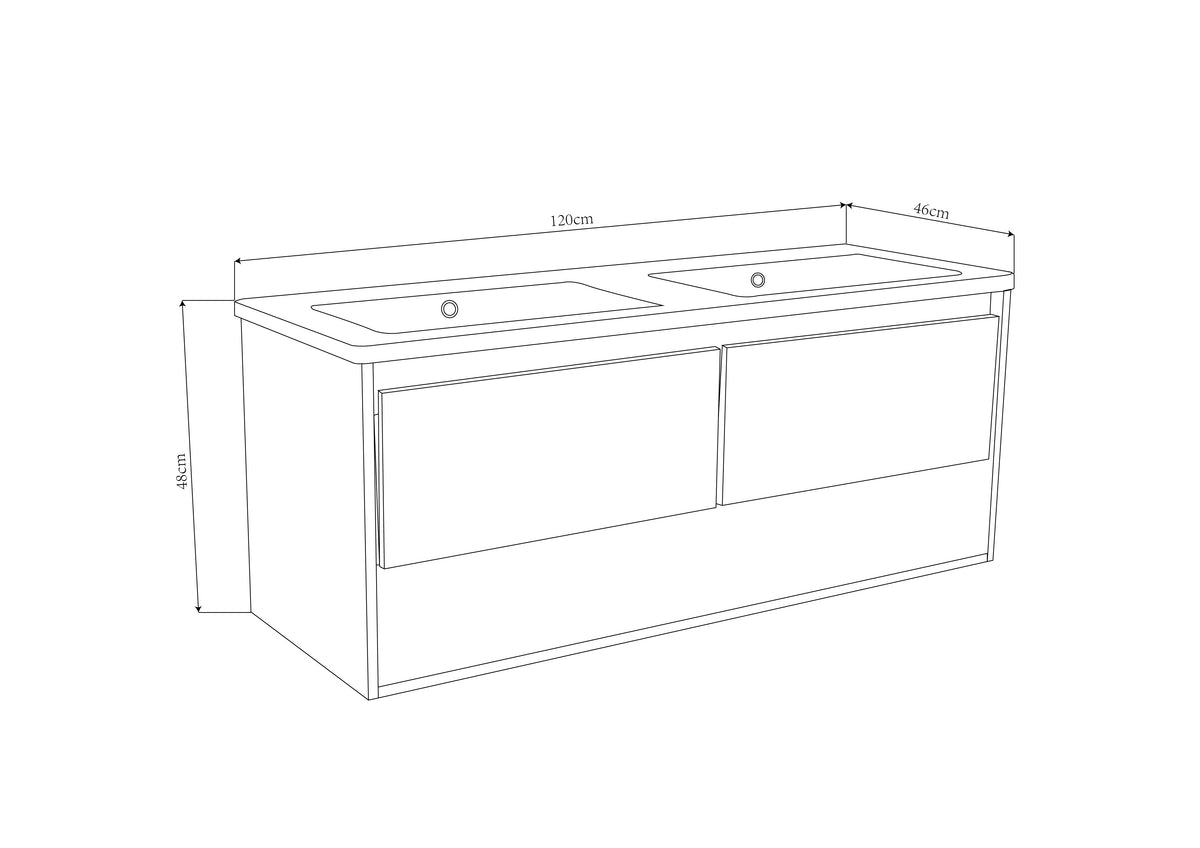 Waschbeckenunterschrank SOHO 120 120x48x46 cm
